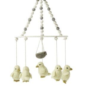 Petit Pehr Just Hatched Wee Chick Felt Crib Baby Mobile Felted Birds Nest & Eggs